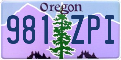 OR license plate 981ZPI