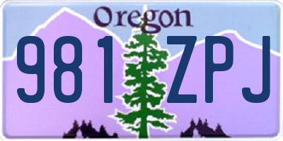 OR license plate 981ZPJ