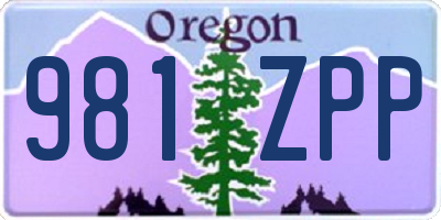 OR license plate 981ZPP