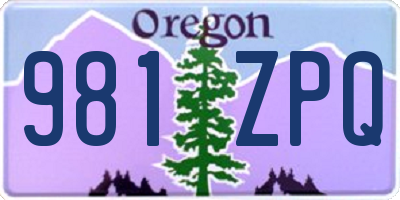 OR license plate 981ZPQ