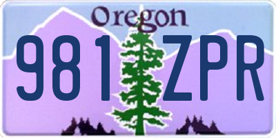 OR license plate 981ZPR