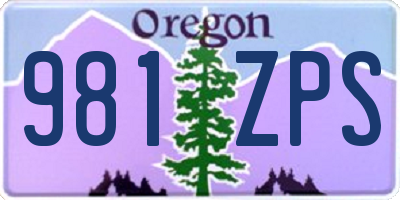 OR license plate 981ZPS