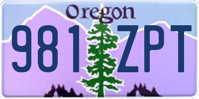 OR license plate 981ZPT