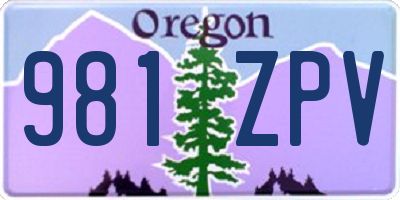 OR license plate 981ZPV