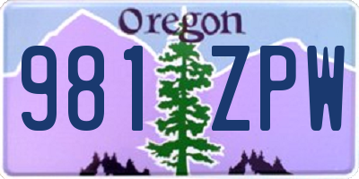 OR license plate 981ZPW