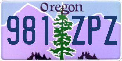 OR license plate 981ZPZ