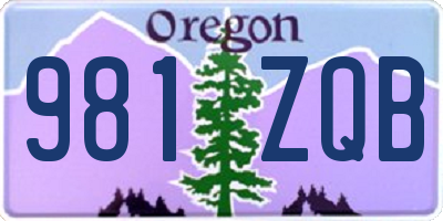 OR license plate 981ZQB