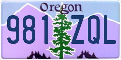 OR license plate 981ZQL