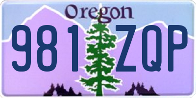 OR license plate 981ZQP