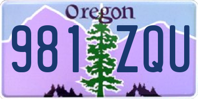 OR license plate 981ZQU