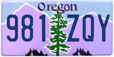 OR license plate 981ZQY
