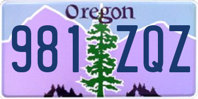 OR license plate 981ZQZ
