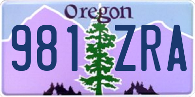 OR license plate 981ZRA