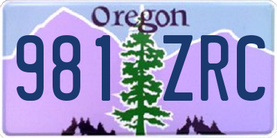 OR license plate 981ZRC