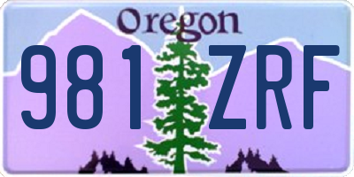 OR license plate 981ZRF