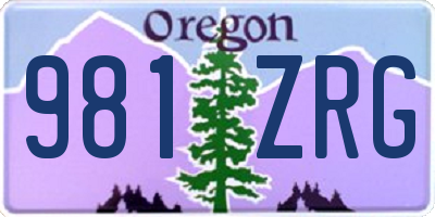 OR license plate 981ZRG