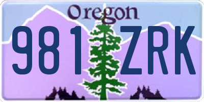OR license plate 981ZRK