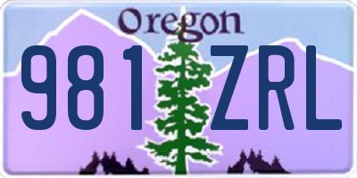 OR license plate 981ZRL