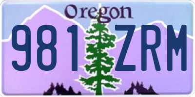 OR license plate 981ZRM