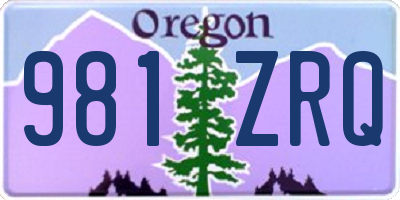 OR license plate 981ZRQ