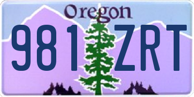 OR license plate 981ZRT