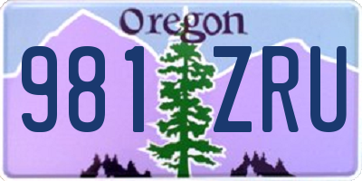 OR license plate 981ZRU