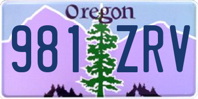 OR license plate 981ZRV