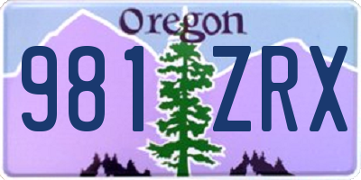OR license plate 981ZRX