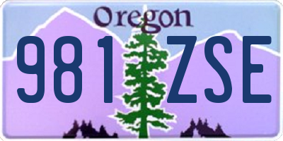 OR license plate 981ZSE