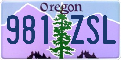OR license plate 981ZSL