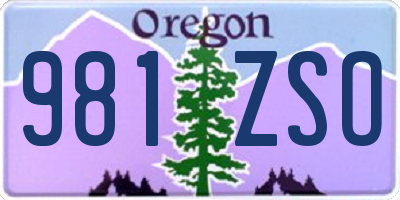 OR license plate 981ZSO