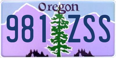 OR license plate 981ZSS