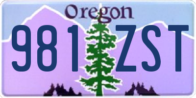 OR license plate 981ZST
