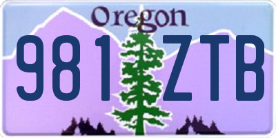 OR license plate 981ZTB