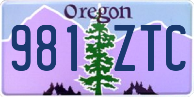 OR license plate 981ZTC