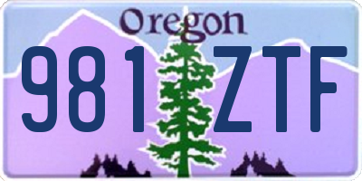 OR license plate 981ZTF