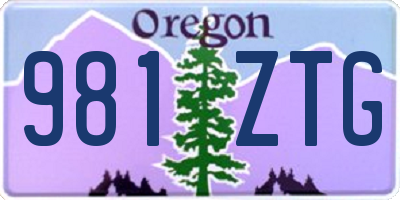 OR license plate 981ZTG