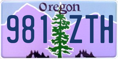 OR license plate 981ZTH