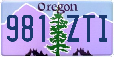 OR license plate 981ZTI