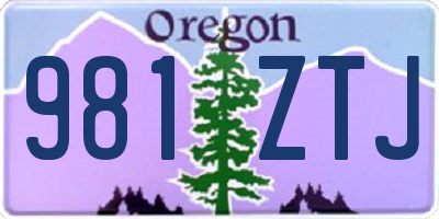 OR license plate 981ZTJ