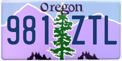 OR license plate 981ZTL