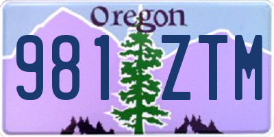 OR license plate 981ZTM