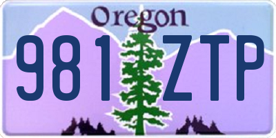OR license plate 981ZTP