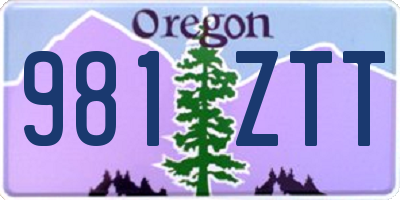 OR license plate 981ZTT