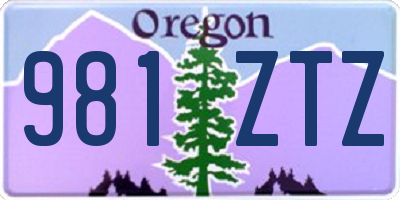 OR license plate 981ZTZ