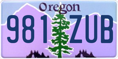 OR license plate 981ZUB