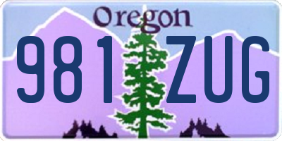 OR license plate 981ZUG