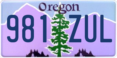 OR license plate 981ZUL