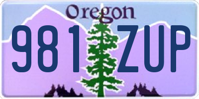 OR license plate 981ZUP