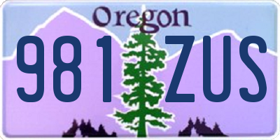 OR license plate 981ZUS